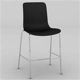 DAL ACTI CHAIR 4LEG LOW BARSTOOL CHROME FRAME BLACK SHELL