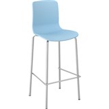DAL ACTI CHAIR 4LEG HIGH BARSTOOL CHROME FRAME PALE BLUE SHELL