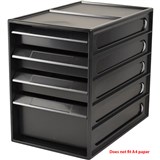 ITALPLAST GREENR RECYCLED OFFICE ORGANISER CABINET 4 DRAWER 255D X 165W X 230H MM BLACK