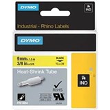 DYMO 18054 RHINO INDUSTRIAL HEAT SHRINK TUBING 9MM BLACK ON YELLOW