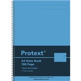 PROTEXT NOTE BOOK 8MM FEINT RULED 55GSM 100 PAGE A4 BLUE