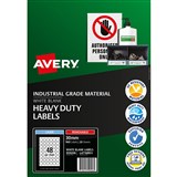 AVERY 959206 REMOVABLE HEAVYDUTY LABELS 30MM WHITE PACK 20