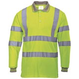 PORTWEST S277 HIVIS POLO SHIRT LONG SLEEVED YELLOW XXXL