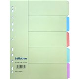 INITIATIVE DIVIDERS MANILLA 5 TAB A4 PASTEL COLOURS