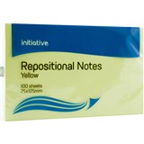 INITIATIVE REPOSITIONAL NOTES 75 X 125MM YELLOW PACK 12