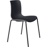 DAL ACTI CHAIR 4LEG BLACK POWDERCOAT FRAME CHARCOAL POLYPROP SHELL