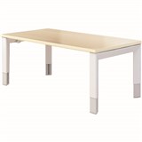 OBLIQUE HEIGHT ADJUSTABLE COFFEE TABLE 1200 X 600MM SNOW MAPLE