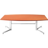 OM BOARDROOM TABLE BOAT SHAPED 2400 X 1200MM CHERRYCHROME