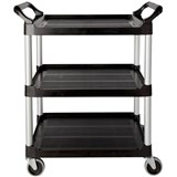 RUBBERMAID UTILTY CART TROLLEY 3 SHELF BLACK