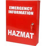 BRADY CABINET EMERGENCY INFORMATION HAZMAT SMALL RED
