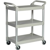 RUBBERMAID UTILTY CART TROLLEY 3 SHELF PLATINUM