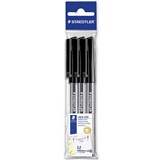 STAEDTLER 430 STICK BALLPOINT PEN MEDIUM BLACK PACK 3