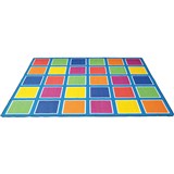ELIZABETH RICHARDS COLOUR SQUARES PLACEMENT RUG 30 SQUARES 4M X 3M LIGHT BLUE