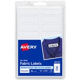 AVERY 40720 NOIRON FABRIC LABELS 18UP WHITE PACK 54