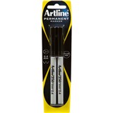 ARTLINE 250 PERMANENT MARKER BULLET 04MM BLACK PACK 2