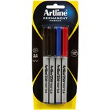 ARTLINE 250 PERMANENT MARKER BULLET 04MM ASSORTED PACK 4