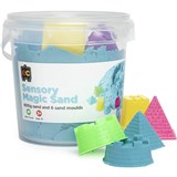 EDUCATIONAL COLOURS SENSORY MAGIC SAND 600G BLUE WITH MOULDS