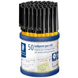 STAEDTLER 430 STICK BALLPOINT PEN FINE BLACK CUP 50