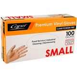 CAPRI VINYL GLOVE POWDER FREE CLEAR SMALL PACK 100
