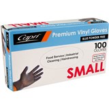 CAPRI VINYL GLOVE POWDER FREE BLUE SMALL PACK 100