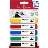 FABERCASTELL TEXTILE MARKER ASSORTED PACK 5