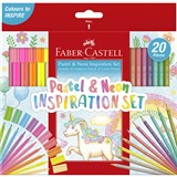 FABERCASTELL INSPIRATION SET CONNECTOR PENSPENCILS ASSORTED PASTELNEON PACK 20