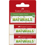FABERCASTELL NATURALS PENCIL ERASER LARGE WHITE PACK 2