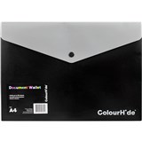COLOURHIDE DOCUMENT WALLET PP A4 BLACK