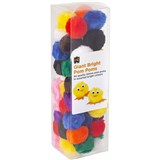EDUCATIONAL COLOURS POM POMS 50MM BRIGHT ASSORTED PACK 50