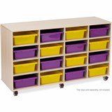 VISIONCHART EDUCATION MOBILE STORAGE TOTE TRAY TROLLEY 16 BAYS