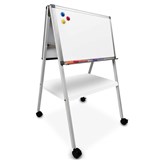 VISIONCHART EDUCATION BETA MINI EASEL MOBILE DOUBLE SIDED PORCELAIN WHITEBOARD 1000 X 600MM WHITE