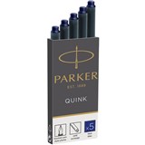 PARKER QUINK FOUNTAIN PEN INK CARTRIDGES BLUE PACK 5