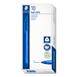 STAEDTLER 4320 TRIANGULAR BALLPOINT STICK PEN FINE BLUE BOX 10
