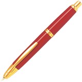 PILOT CAPLESS GOLD ACCENT FOUNTAIN PEN RED BARREL FINE NIB BLACK INK