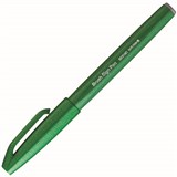 PENTEL SES15C BRUSH SIGN PEN MARKER GREEN BOX 10