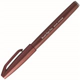 PENTEL SES15C BRUSH SIGN PEN MARKER BROWN BOX 10