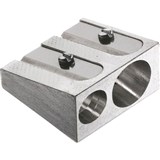 WHITEBOX METAL PENCIL SHARPENER 2HOLE SILVER