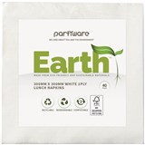 EARTH ECO  LUNCHEON NAPKIN 2 PLY 300 X 300MM WHITE PACK 40