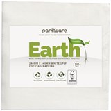 EARTH ECO COCKTAIL NAPKIN 1 PLY 240 X 240MM WHITE PACK 100