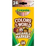 CRAYOLA COLORS OF THE WORLD FINELINE WASHABLE MARKERS ASSORTED PACK 24