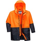 HUSKI KIMBERLEY LIGHTWEIGHT HIVIS RAIN JACKET 2TONE ORANGENAVY M