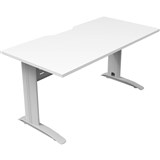 DELUXE RAPID SPAN STRAIGHT DESK WITH METAL MODESTY PANEL 1200 X 750 X 730MM WHITENATURAL WHITE