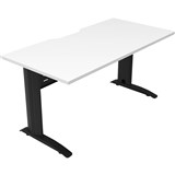 DELUXE RAPID SPAN STRAIGHT DESK WITH METAL MODESTY PANEL 1500 X 750 X 730MM BLACKNATURAL WHITE