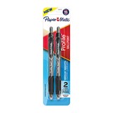 PAPERMATE BALLPOINT PEN 100MM BLACK PACK 2