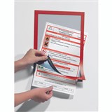 DURABLE DURAFRAME SIGN HOLDER SELFADHESIVE BACK A4 RED PACK 1