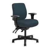 DAL ERGOSELECT SPARK ERGONOMIC CHAIR MEDIUM BACK 3 LEVER SEAT SLIDE BLACK NYLON BASE ADJUSTABLE ARMS DENIM