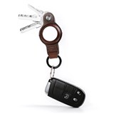 KEYSMART AIR COMPACT LEATHER KEY HOLDER AND CASE FOR APPLE AIRTAG BROWN