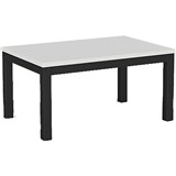 OLG AXIS COFFEE TABLE 900 X 600MM BLACK FRAME WHITE TOP