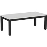 OLG AXIS COFFEE TABLE 1200 X 600MM BLACK FRAME WHITE TOP