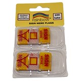 RAINBOW SIGN HERE FLAGS 25X44MM 100 TABS
